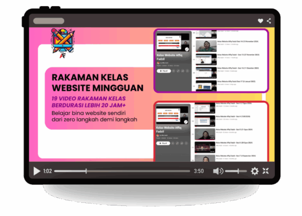 Rakaman Kelas Website Mingguan (19 Sesi Kelas)